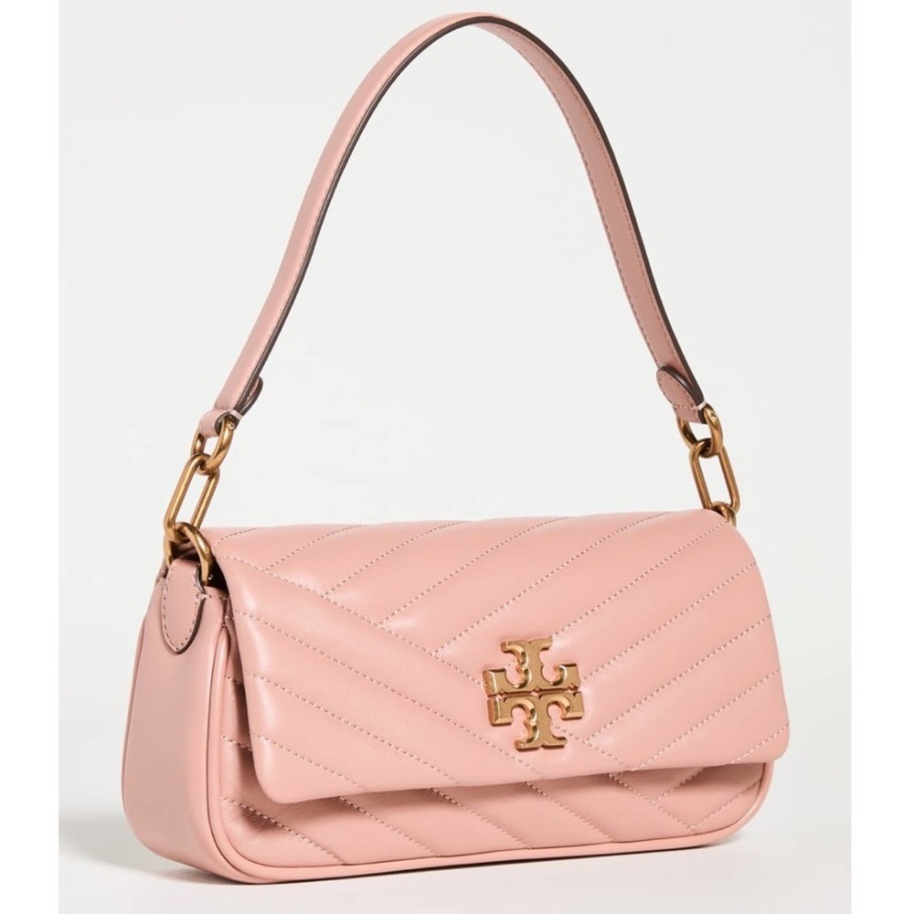 Tory Burch Kira Chevron Small Flap Pink Shoulder Bag Purse